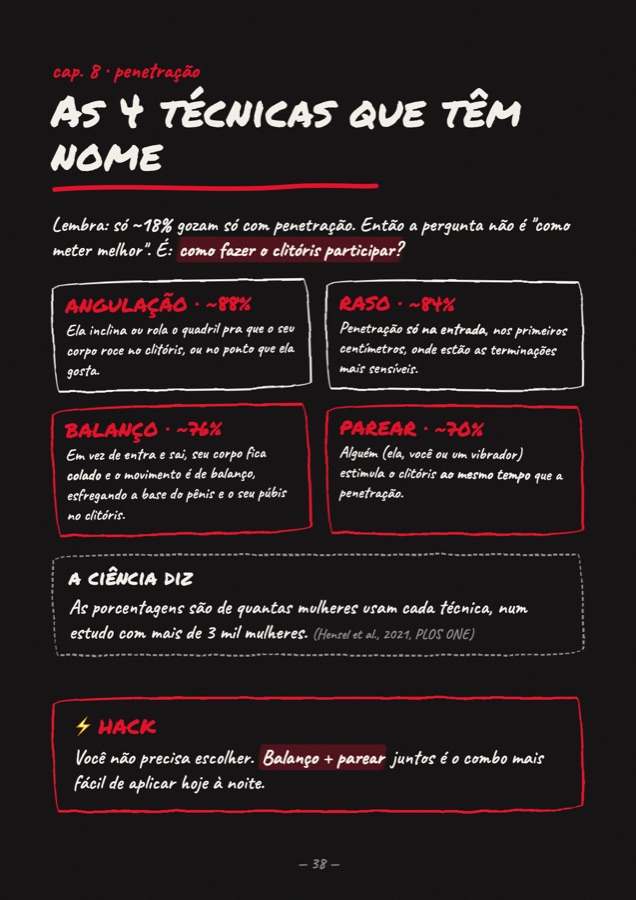 Página do caderno: as 4 técnicas da penetração